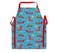 dotcomgiftshop Wipeable cotton children's apron - Sunny Sausage Dog