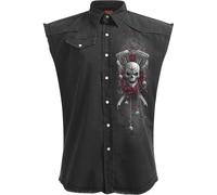 Spiral - Dotd Bikers - Sleeveless Stone Washed Worker Black - L