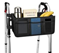 Dotday Upgraded Walker Basket with Cup Holder, Foldable Walker Bag with Large Capacity & Never Tipping Over- Not Fit for Rollator