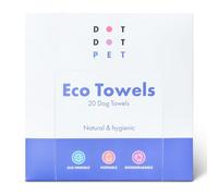 DotDotPet Eco Dog Towels | 20 x Biodegradable Dog Drying Towels | Ultra Absorbent Quick Drying Award Winning | Dog Walking, Muddy Paws, Dog Drying and Travel Essential | 100% Natural Pet Towels