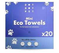 DotDotPet Eco Mini Dog Towels for Drying Dogs (2 x 10 Pack) - Natural Fibre, Super-Absorbent Small Dog Drying Towels, Plastic-Free & Skin-Kind - Dog Cleaning Wipes Ideal for Mud, Wet Dogs & Bath Time