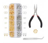 DOTEYD 1440PCS Jump Rings Jewllery Making Kit Supplies with Pliers for Bracelet Earring Necklace Repair and Making,Silver,Gold(4mm 5mm 6mm 8mm 10mm)