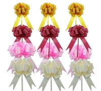 DOTHANGWEI 12 PCS Pull Bows for Wrapping GBaskets Bows Ribbon for Wrapping Flower Arrangements Baskets Hamper Wedding Cars Party Decorations