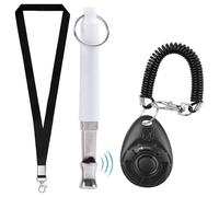 DOTHANGWEI Dog Whistle for Recall Stop Barking Dog Whistle to Stop Barking Neighbors Dog Professional Dog Training Clicker Set Adjustable Frequencies with Lanyard for Dog Training (White)