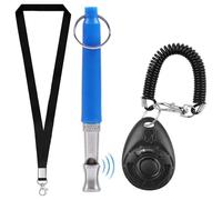 DOTHANGWEI Dog Whistle for Recall Stop Barking Dog Whistle to Stop Barking Neighbors Dog Professional Dog Training Clicker Set Adjustable Frequencies with Lanyard for Dog Training (Blue)