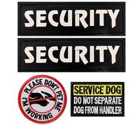 DoThisAllDay 4 Pcs Reflective Dog Patches for Service Vest Tactical Hook Loop Harness Removable Patch Set with Velcro Embroidered, Security & Don’t Pet Me Do Not Separate (Security), Black, White