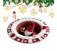 DOTIUWO Funny Christmas Optical Illusion Rug 3D Round Non-slip Floor Mat | Funny Doormat Optical Illusion Rugs for Indoor Outdoor Bedroom Bathroom Kitchen Apartment Entryway Party Patio Porch