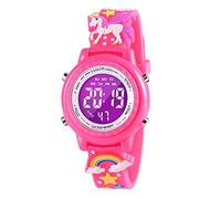 Dotodo Unicorn Watches for Kids Ages 4-8 - Stocking Stuffers, Educational Toys for 3-7 Year Olds - Red