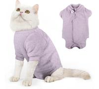 Dotoner Cat Surgery Recovery Suit - Long Sleeve Bodysuit, Medical Vest, E-Collar Alternative, Anxiety Relief, Anti-Lick Pajama Clothing for Kittens