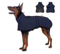 Dotoner Waterproof Dog Coat with Harness Hole Reflective Warm Windproof Fleece Lined Winter Dog Jacket for Small Medium Large Breeds
