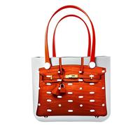 Dotpraise Waterproof Beach Tote Bag, Trendy EVA Rubber Tote with Luxury Print, Sandproof Vacation Essentials for Pool, Swim & Boat, Unique Gift for Women