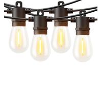 Dotrvmp Festoon Lights Outdoor S14 LED, 200FT/60M Waterproof IP65 Garden String Lights with Timer & Dimmer Shatterproof Garden Lights for Outside Patio Party Wedding Pergola Backyard,24V