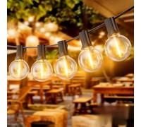 Dotrvmp LED Festoon Lights Outdoor 100FT/30M String Lights with Shatterproof G40 Vintage Edison Bulbs, Garden Lights Waterproof for Porch, Deck, Garden, Backyard, Balcony, 2700K Warm White