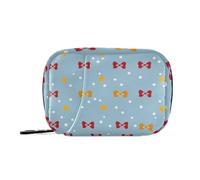 Dots And Bow Reddish Yellow Medicine Tablet Bags With Detachable Compartments Attached Medicine Travel Bag For Handbag