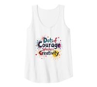 Dots of Courage Splashes of Creativity Tank Top, Women, White, L