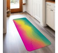 Dots Runner Rug, Modern Contemporary Gradient Waves Summer Peach Non-Slip Home Indoor Pattern Carpets Non Shedding for Kitchen Bathroom Entryway Bedside Decor 2x5 Ft