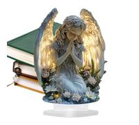 Dottduya Angel Decor - 2D Prayer Angel Decoration for Home Accessories Desktop Peaceful Ornaments Decoration Centre Piece for Living Room Study Bedroom Office Entrance Area - for Bookbench Cabinet