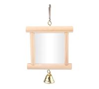 Dottduya Bird Mirror for the Cage, Hanging Activity for Ornamental Birds, Parrot Mirror with Bell, for Cockatiels, Canaries, Wedge Tails, Small, Medium, Large Breeds