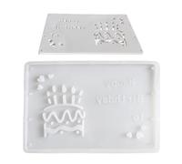 Dottduya Birthday Box Silicone Mould, Casting Mould for Birthday Crafts, Birthday Money Box Craft Mould Made of Silicone, Plaster Mould Art for Mother, Girlfriend, Epoxy Resin Casting Mould for Cake