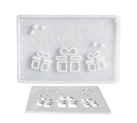 Dottduya Birthday Box Silicone Mould Mould for Birthday Crafts - Silicone Casting Mould for Money Box - Plaster Mould Art for Mom Girlfriend Epoxy Resin Casting Mould for Cake