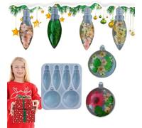 Dottduya Christmas Bulb Resin Mould, Christmas Pear Silicone Mould, Round Silicone Mould for Lamp Resin, Christmas Pendant Resin Craft Mould, Ornament Resin Making Mould for Making