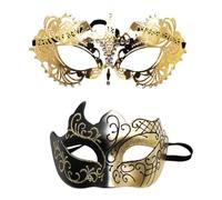 Dottduya Costume, Couple Masquerade Set, 2 x Retro Face Cover, Set for Him and Her, Costume Accessories for Prom, Carnival