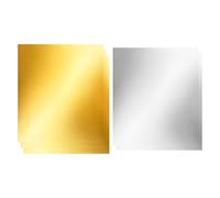 Dottduya Embossing Foil Sheets - Pack of 5 30 x 30 cm Double-Sided, Aluminium Craft Films in Gold and Silver - for Painting Engraving Assembly Tool Craft Metal Processing