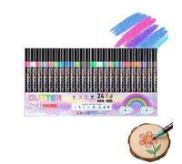 Dottduya Glitter Marker, Double Tip Painting Pen with Shimmer Effect | Glitter Pens for Teaching - for Journal Scrapbook Crafts Notebook School Home Office Teacher Student