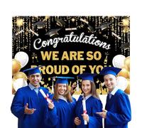 Dottduya Graduation Decoration Background, Congratulations on Graduation Decoration 2025, Photo Background with Congratulations Motif, Wall Decoration for Indoor and Outdoor Areas, Garden Party