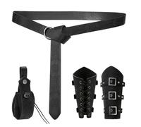 Dottduya Renaissance Belt Accessories, Vintage Medieval Belt Bag, Leather Vintage Waist Bag for Costume Event, Festival, Cosplay, Medieval Market, Theme Days, black, Siehe Beschreibung, See