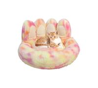 Dottduya Washable Dog Bed with Removable Cover, Soothing Soft Cat Bed with Non-Slip Underside, Soothing Sleep and Warmth Test for Home, Balcony, Garden, Transport Box