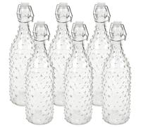 (Dotted, 6) 1 3 6x 1L Water Glass Glass Swing Lid Drink Bottle