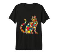 Dotted Cat Fun Cute Colorful Spotty Premium T-Shirt
