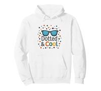 Dotted & Cool Polka Dot Day Boys Funky Sunglasses Celebration Pullover Hoodie, Adult Unisex, White, XX-Large