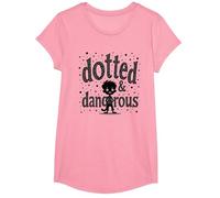 Dotted & Dangerous: Playful Troublemaker Cartoon Boy T-Shirt, Girls, Pink, Small