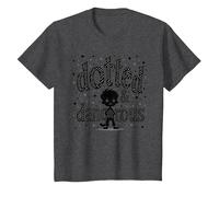 Dotted & Dangerous: Playful Troublemaker Cartoon Boy T-Shirt, Kids, Dark Heather Grey, 6 Years