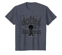 Dotted & Dangerous: Playful Troublemaker Cartoon Boy T-Shirt, Kids, Heather Blue, 6 Years