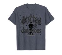 Dotted & Dangerous: Playful Troublemaker Cartoon Boy T-Shirt, Men, Heather Blue, L