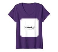 Dotted & Dashing: Stylish Punctuation Art for Word Lovers V-Neck T-Shirt, Women, Purple, M