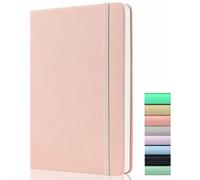 Dotted Journal - A5 Dot Grid Notebook with 120gsm Paper, 172 Pages, Hardcover Dotted Journal with Back Pocket, 2 Mark Ribbons, Pastel Pink