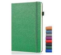 Dotted Journal - Dotted Notebook 140GSM Thick Paper, A5 Dotted Journal with 152 Pages, Back Pocket, Pen Holder, 2 Mark Ribbons, Hardcover Dot Grid Journal for Planning, Notes, Study, Green