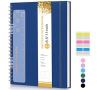 Dotted Notebook, Spiral Notebook Journal 8.5” x 11”, A4 Large Dot Grid Notebooks for Women Men, 100 GSM Dotted Paper, Plastic Hardcover Spiral Bullet Dotted Journals for Work School Sketching, Navy