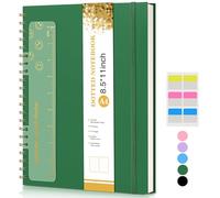 Dotted Notebook, Spiral Notebook Journal 8.5” x 11”, A4 Large Dot Grid Notebooks for Women Men, 100 GSM Dotted Paper, Plastic Hardcover Spiral Bullet Dotted Journals for Work School Sketching, Green