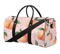 Dotted Watercolor Peach Foldable Travel Duffle Bag Waterproof Sports Gym Bag with Shoulder Straps