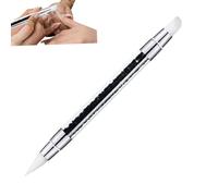 Dotting Applicator for - Chrome Powder Applicator with Double Ended Pen, Nail Polish Carving Pen Set for Rhinestone Brushes for Desi