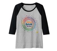Dotting Outside The Lines: Colorful Creative Expression Raglan Baseball Tee, Women, Black/Athletic Heather, XL