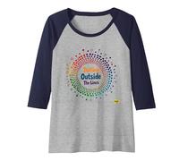 Dotting Outside The Lines: Colorful Creative Expression Raglan Baseball Tee, Women, Navy/Athletic Heather, L
