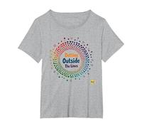 Dotting Outside The Lines: Colorful Creative Expression T-Shirt, Women's Plus, Heather Grey, 2X