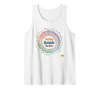 Dotting Outside The Lines: Colorful Creative Expression Tank Top, Men, White, L