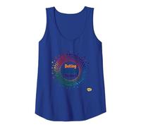 Dotting Outside The Lines: Colorful Creative Expression Tank Top, Women, Royal Blue, M
